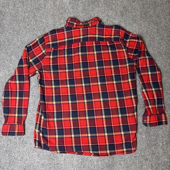Lee Flannel Shirt Regular Fit Heavy Mens XL Red Blue Long Sleeve Button Cotton - Picture 2 of 6